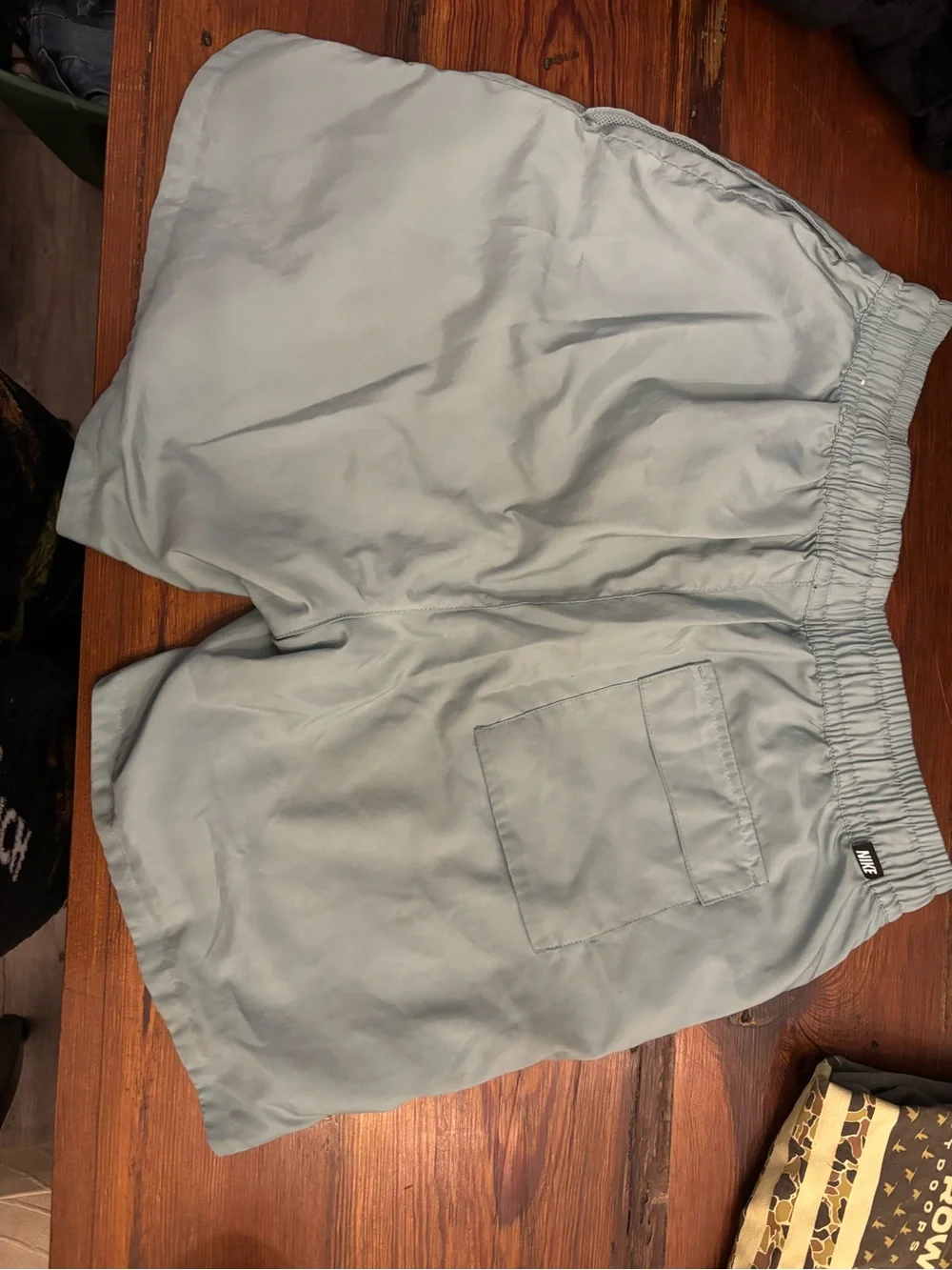 Nike Men’s Pale Blue Athletic Shorts with White Drawstring